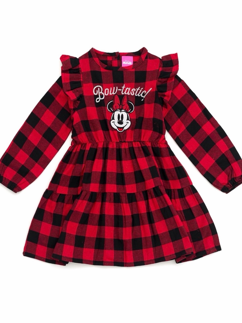 Minnie Mouse 'Bow-tastic' Red Black Plaid Kids Dress